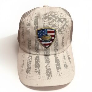 Paramount Apparel Washed White Gray Tye Dye Trucker Hat Coin Emblem NWT